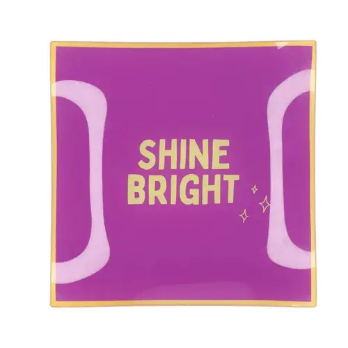Teller Viereck Shine lila 18x18x02cm