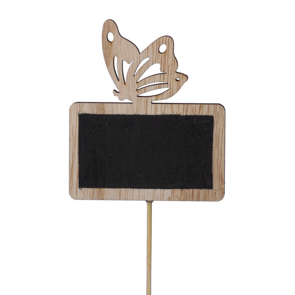 Kreidetafel auf Stab mit Schmetterl 20cm 8cm