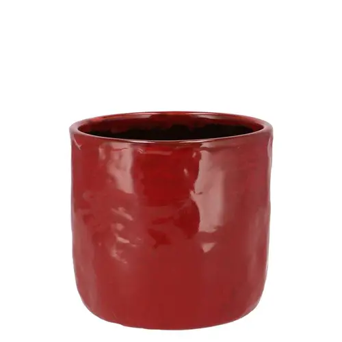 Keramik Übertopf Iron Stone rot D09cm H08cm