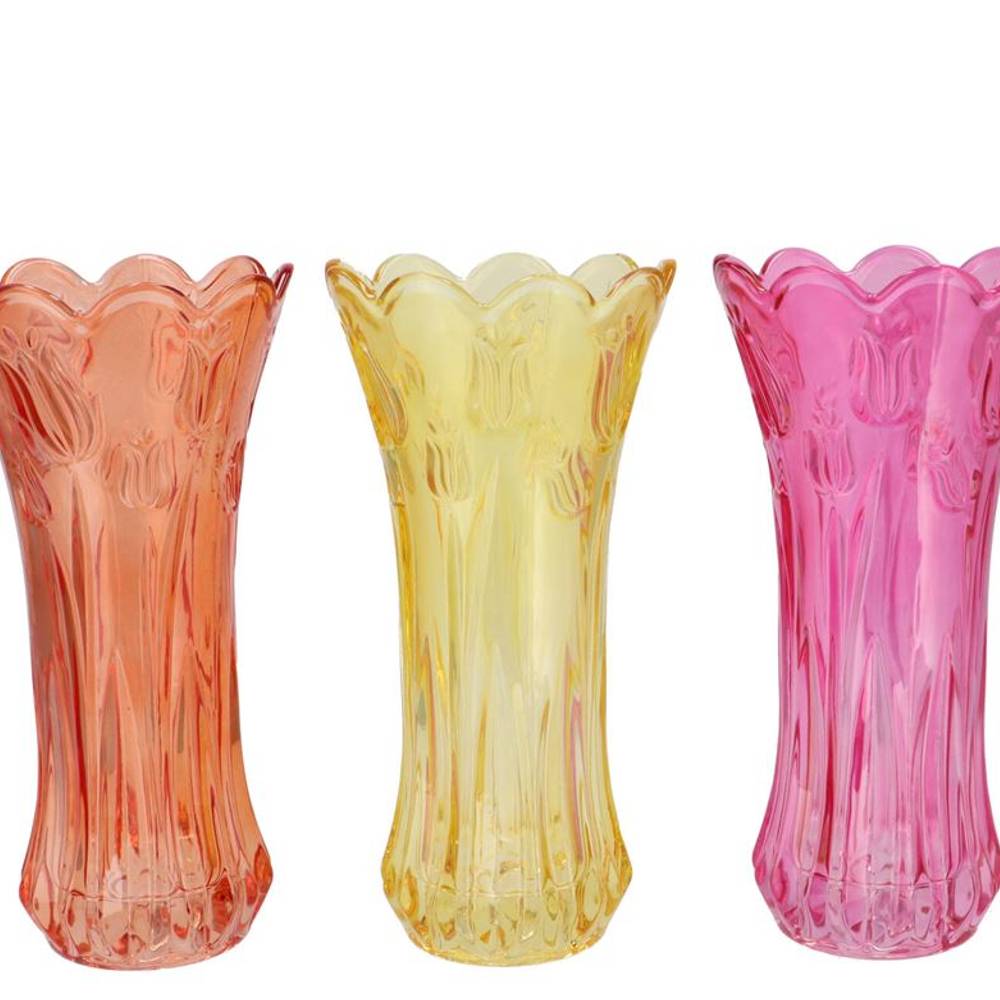 Glas Vase Delight Tulpe mix Dutch 13x25cm