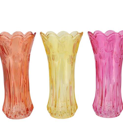 Glas Vase Delight Tulpe mix Dutch 13x25cm