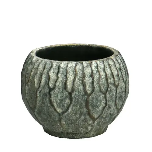 Keramik Übertopf Bowie grün D21cm H15cm 