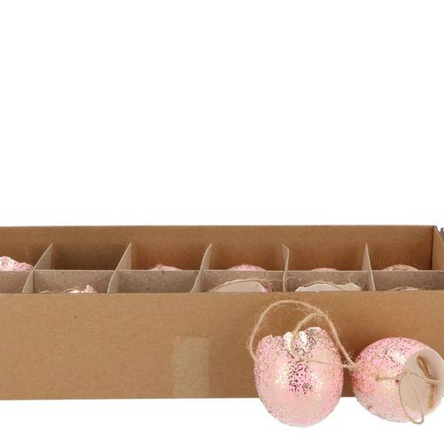 Ei Huhn Hänger Glitter hell rosa x12