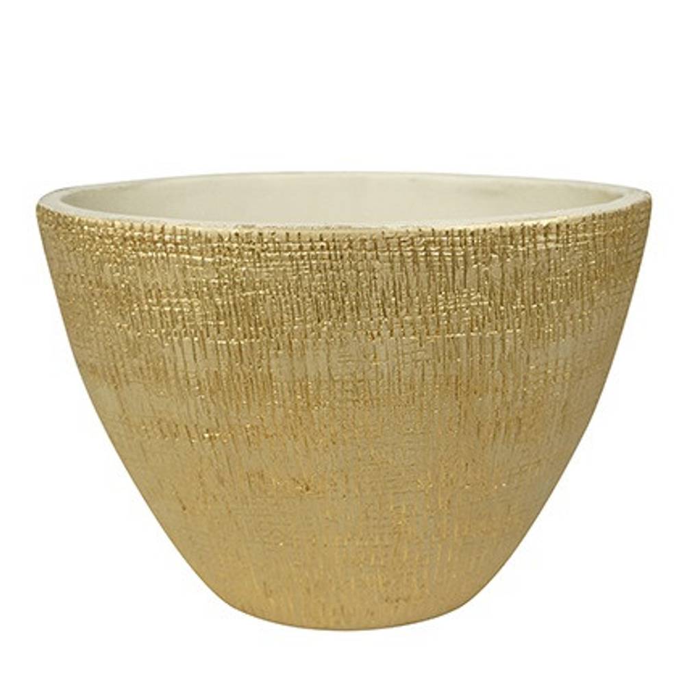 Keramik Übertopf Ryan gelb D33cm H25cm 