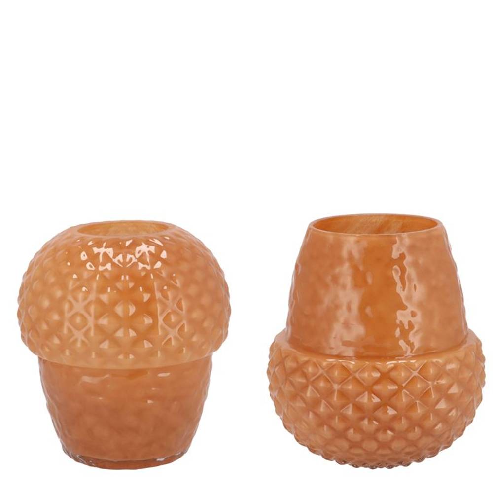 Keramik Vase Eichel orange 15x15x14cm