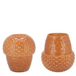 Keramik Vase Eichel orange 15x15x14cm