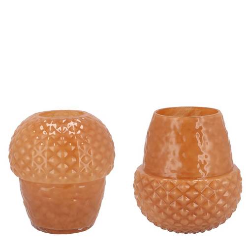 Keramik Vase Eichel orange 15x15x14cm