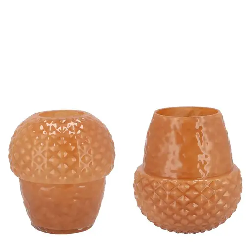 Keramik Vase Eichel orange 15x15x14cm