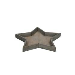 Holz Schale Stern Grau D30cm H3.5cm
