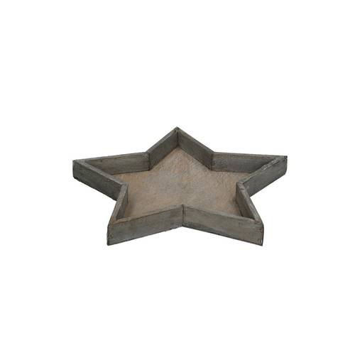 Holz Schale Stern Grau D30cm H3.5cm