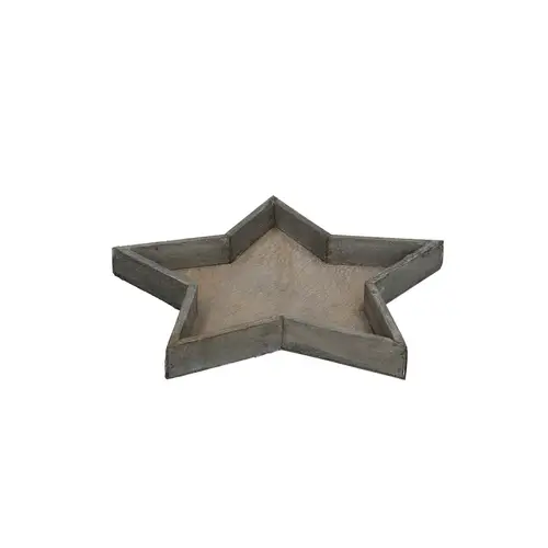 Holz Schale Stern Grau D30cm H3.5cm