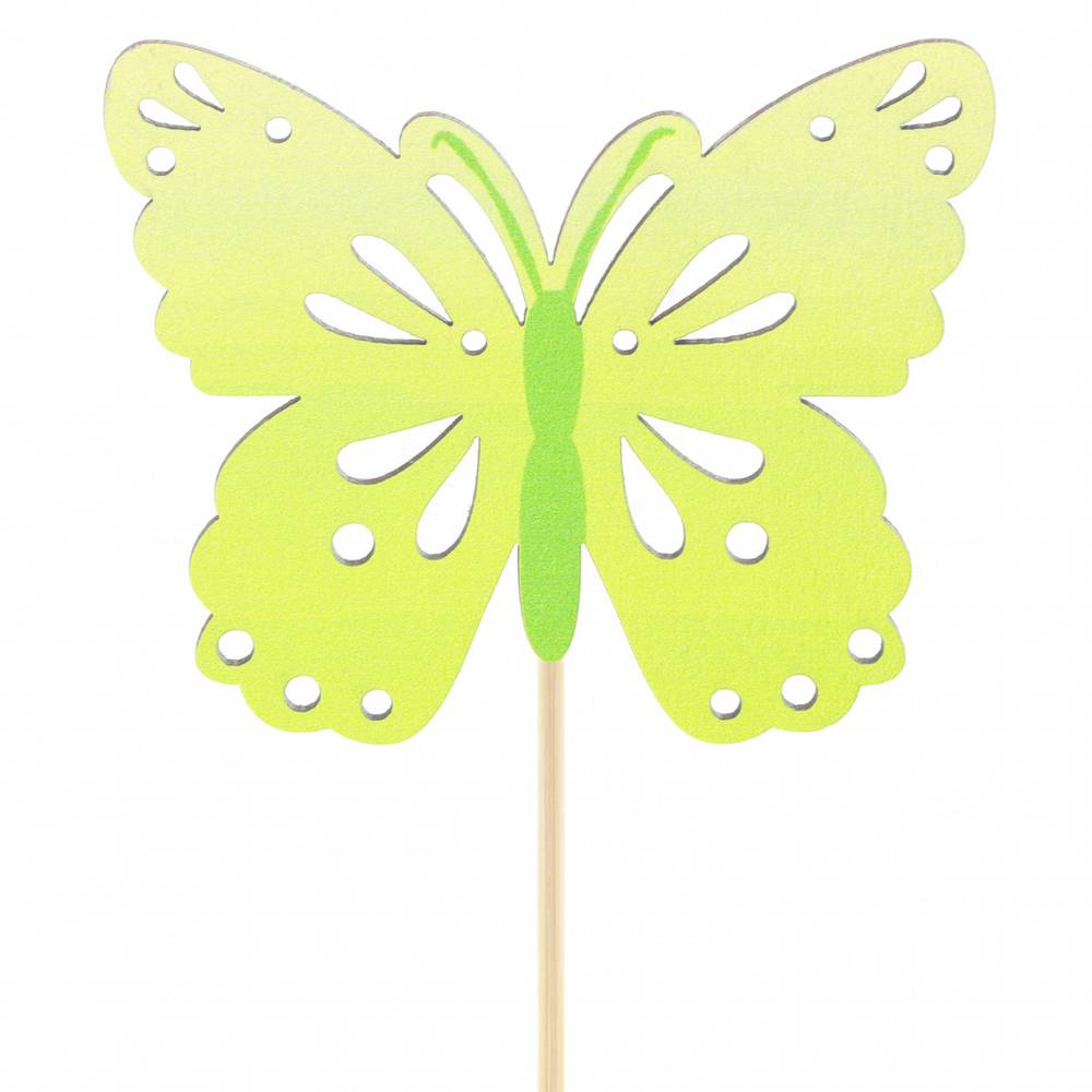Schmetterling Zazou auf Stab grün D08cm L50cm