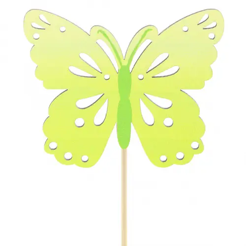 Schmetterling Zazou auf Stab grün D08cm L50cm