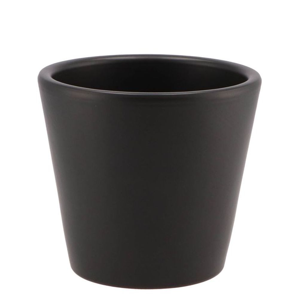 Keramik Übertopf Vinci schwarz matt D15cm H13cm