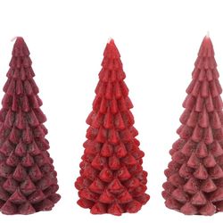 Kerze Weihnachtsbaum rot mix 5.8x12cm