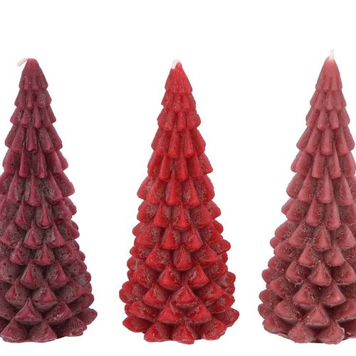 Kerze Weihnachtsbaum rot mix 5.8x12cm