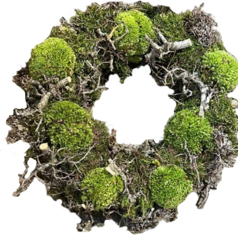Kranz grau/grün Bonsai/Bolmoos D35cm