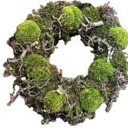 Kranz grau/grün Bonsai/Bolmoos D35cm