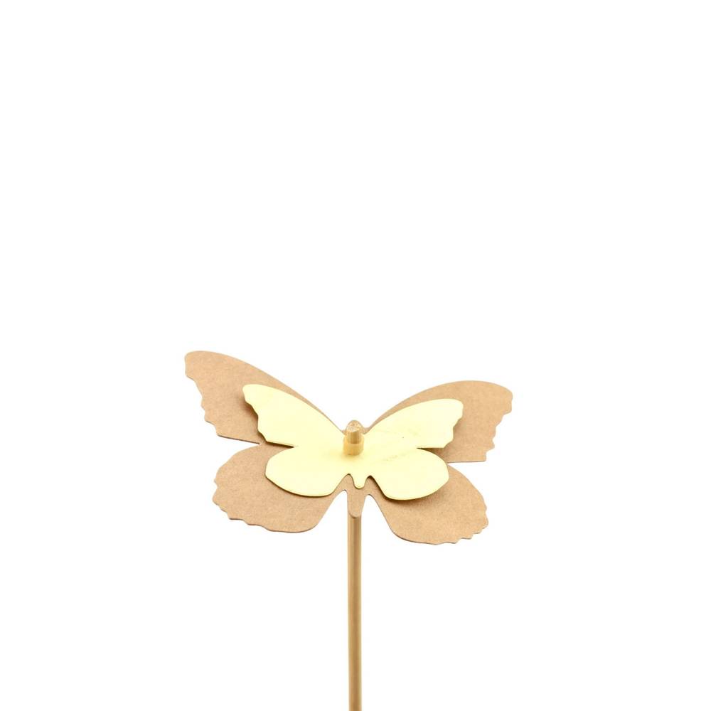 Schmetterling Kraft auf Stab gelb L12cm D07cm