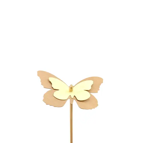 Schmetterling Kraft auf Stab gelb L12cm D07cm