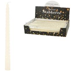 Dinnerkerze Twisted im Display creme D02.2cm H25cm