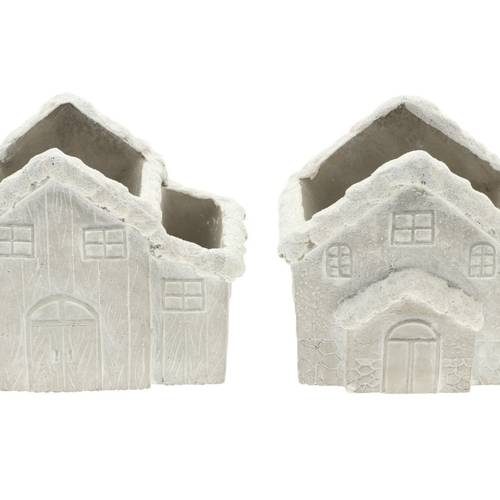 Beton Haus 2/Ass grau 16x12x15.5cm