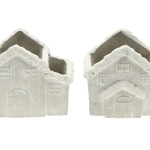 Beton Haus 2/Ass grau 16x12x15.5cm