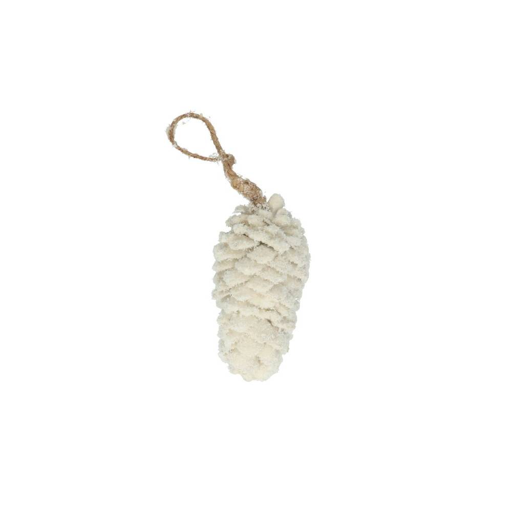Deko Hänger Tannenzapf creme 13cm x2st