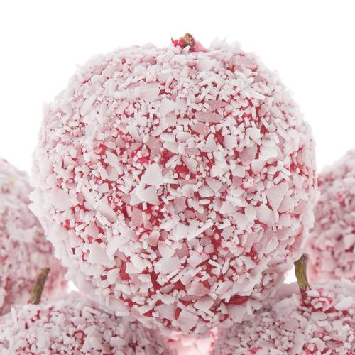 Apfel Schnee rot Wachs D5cm