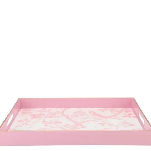 Melamine Tablett Rechteck Vogel rosa 35x25x04cm