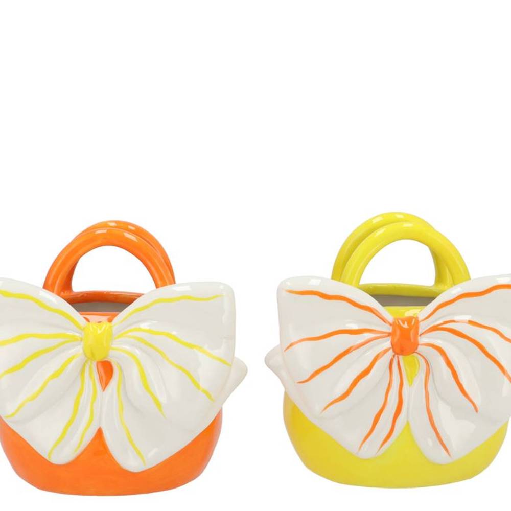 Keramik Vase Yfke Schleife orange mix 18x14x17cm