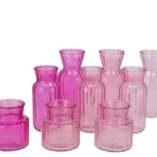 Glas Vase Jazz Jolly mix rosa D07cm H14cm