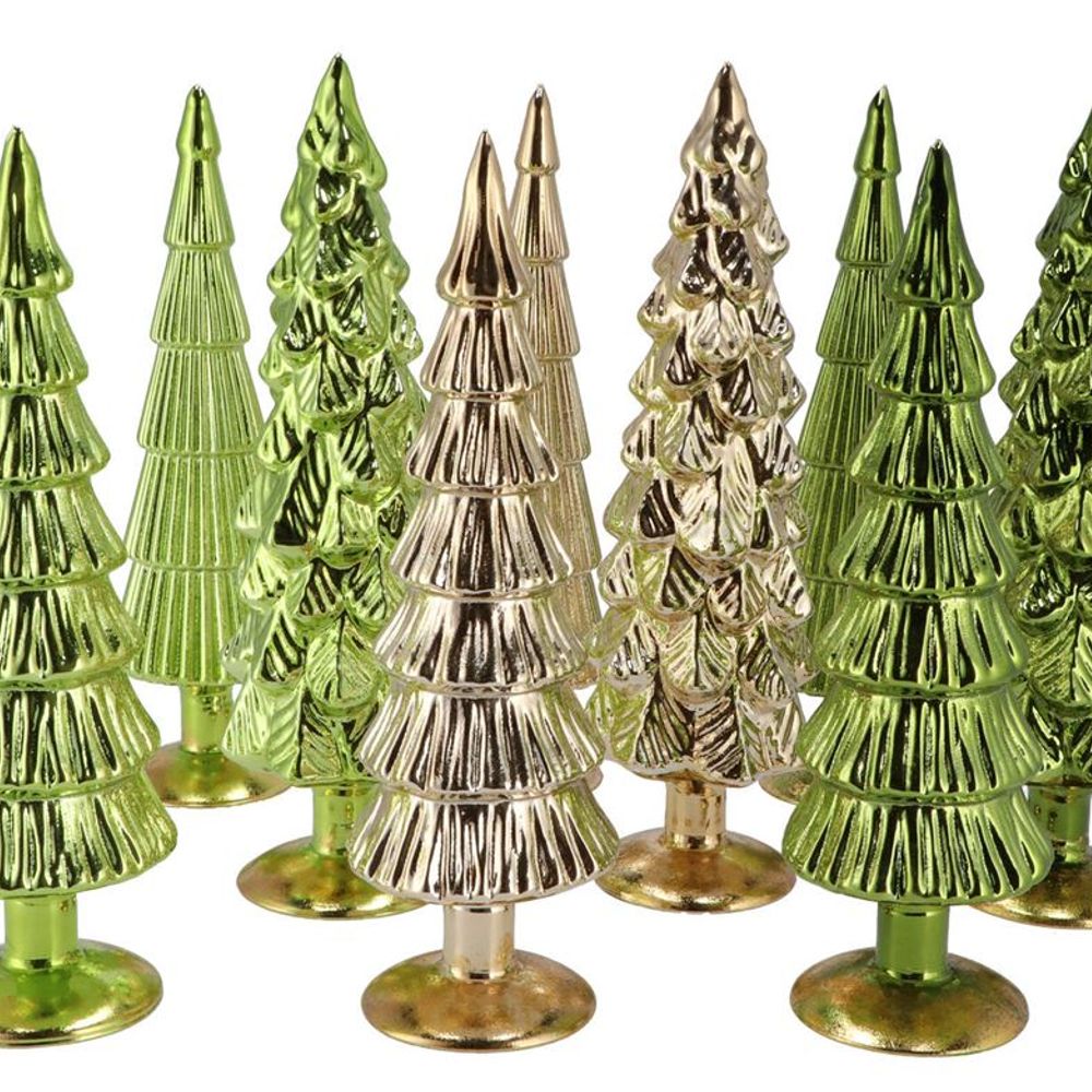 Weihnachtsbaum grün glas metallisch 9x35cm