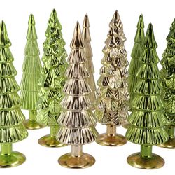 Weihnachtsbaum grün glas metallisch 9x35cm