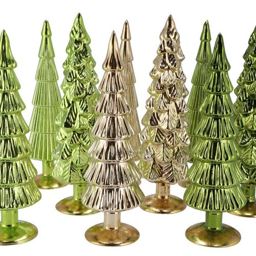 Weihnachtsbaum grün glas metallisch 9x35cm