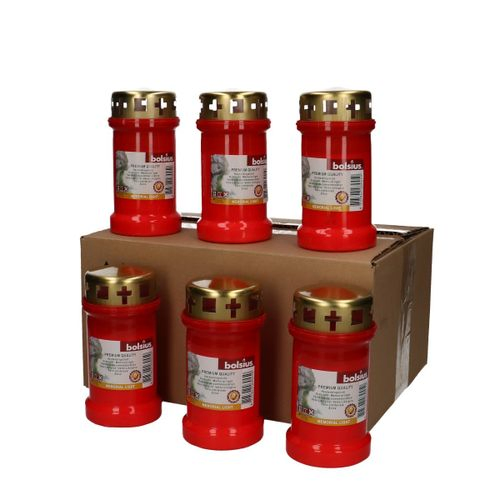 Grabkerze Nr 3 rot mit Deckel 67x133mm
