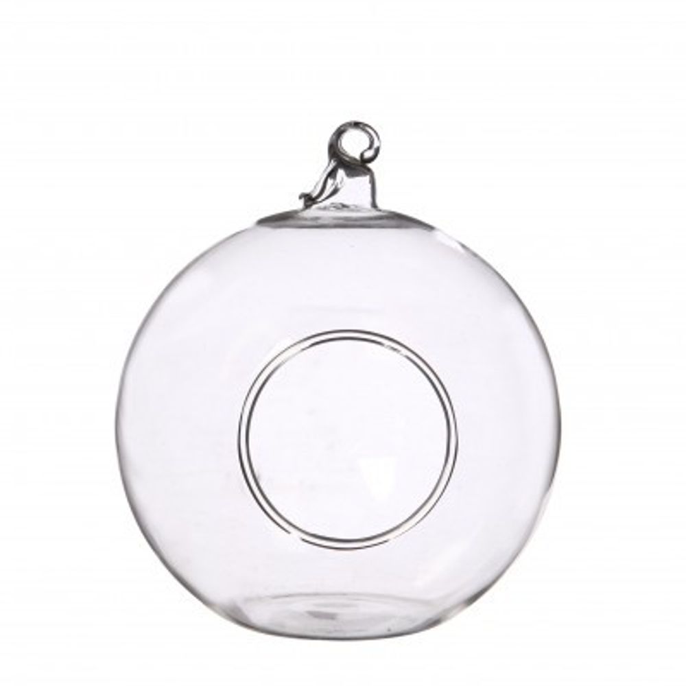 Glas Dekoball+Loch D10cm H12cm
