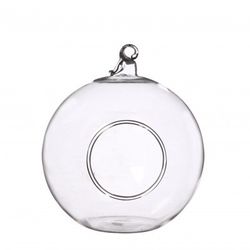 Glas Dekoball+Loch D10cm H12cm