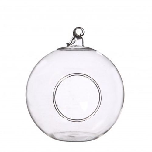Glas Dekoball+Loch D10cm H12cm