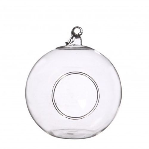 Glas Dekoball+Loch D10cm H12cm