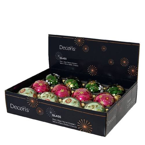 Deko Kugel Blume mix grün D08cm