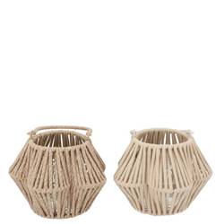 Laterne Cruz Blume mix creme 10x16x11cm