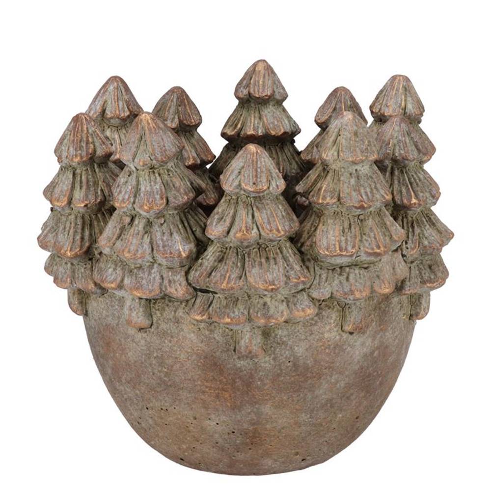 Beton Übertopf Baum gold 23×22×21cm