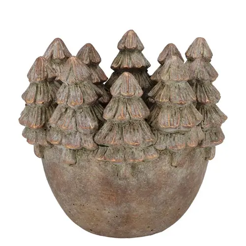 Beton Übertopf Baum gold 23×22×21cm