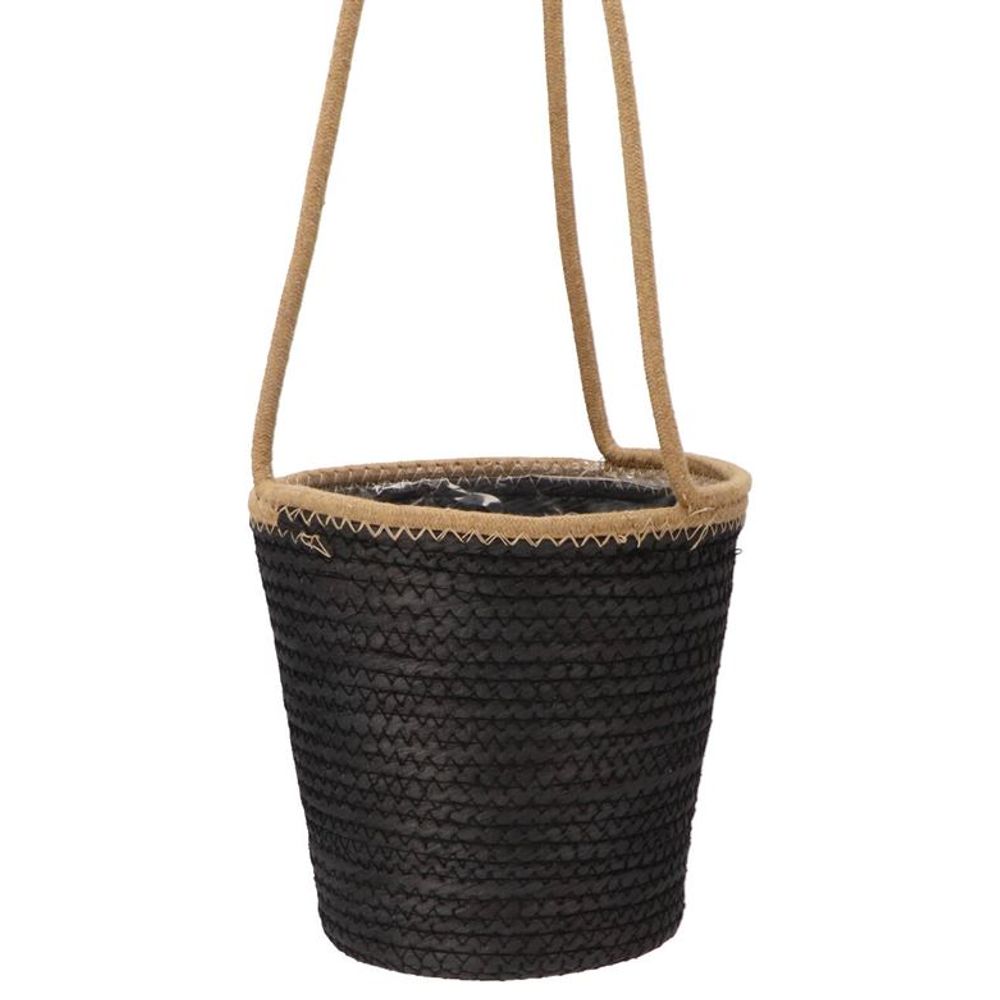 Korb Hang Tripoli schwarz/natur D23cm H22cm