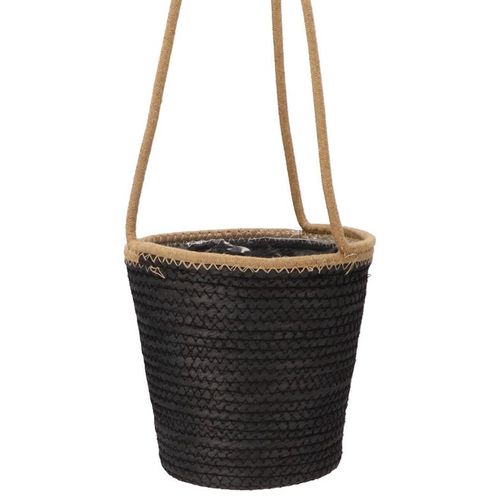 Korb Hang Tripoli schwarz/natur D23cm H22cm