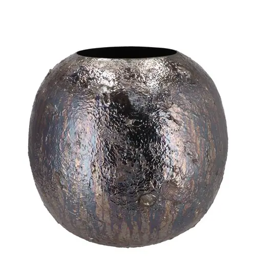 Zink Vase Noah schwarz 20x20x18cm