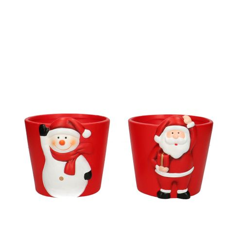 Keramik Xmas rot D12cm H10cm