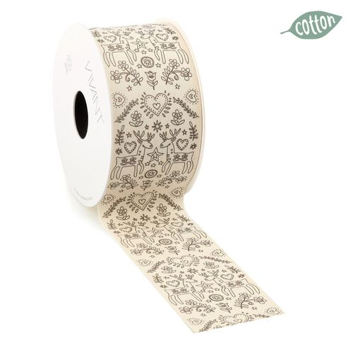 Band Rentier natur 50mm 8m