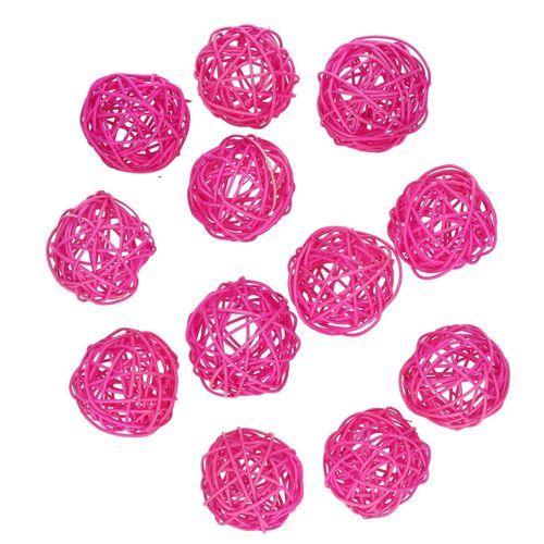Rattan Kugel fuchsie D06cm 12st